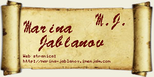 Marina Jablanov vizit kartica